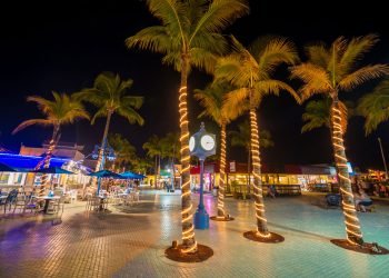 Fort Myers Beach Time Square at night