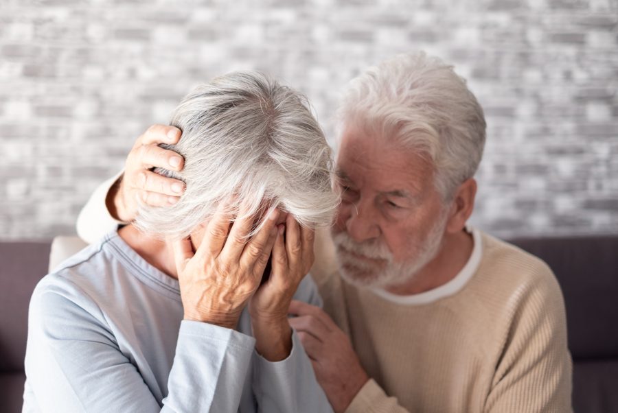 Senior couple at home
