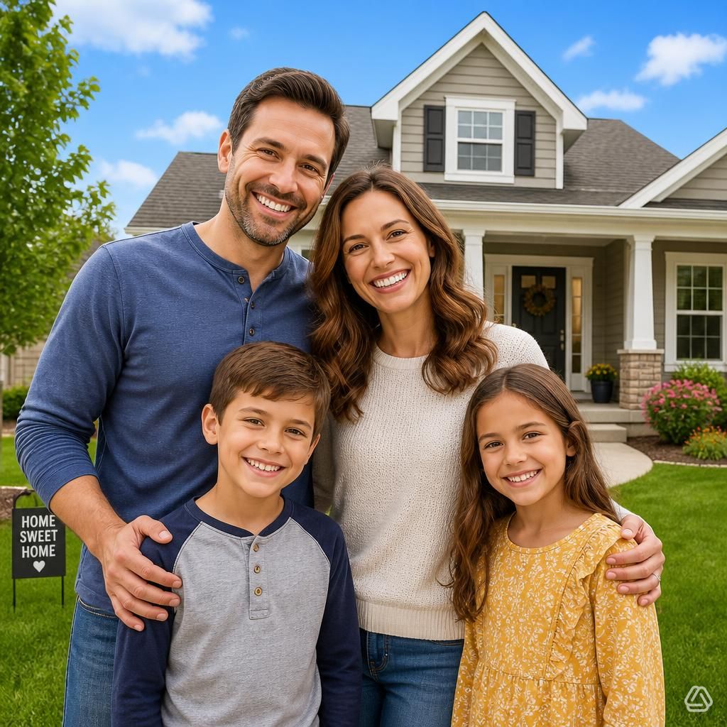 A family of four, AHF clients